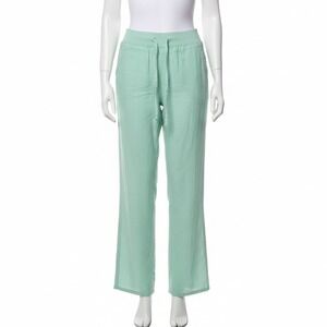Nana USA Mint Green Drawstring Linen Blend Wide Leg Pants Coastal Grandma Medium